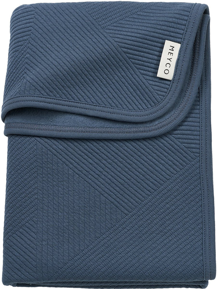 Meyco Baby-Jacquard-Kinderbettdecke – Flanell – Indigo – 75 x 100 cm – 1,0 Tog