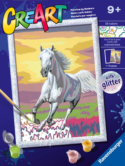 Ravensburger Kreart Gemälde auf Number Horse bei Sonnenuntergang