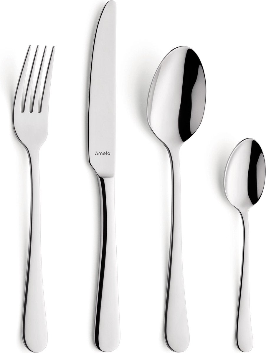 Amefa Austin – Besteckset – 24-teilig – 6 Personen – hochglanzpoliert – silberfarben – spülmaschinenfest