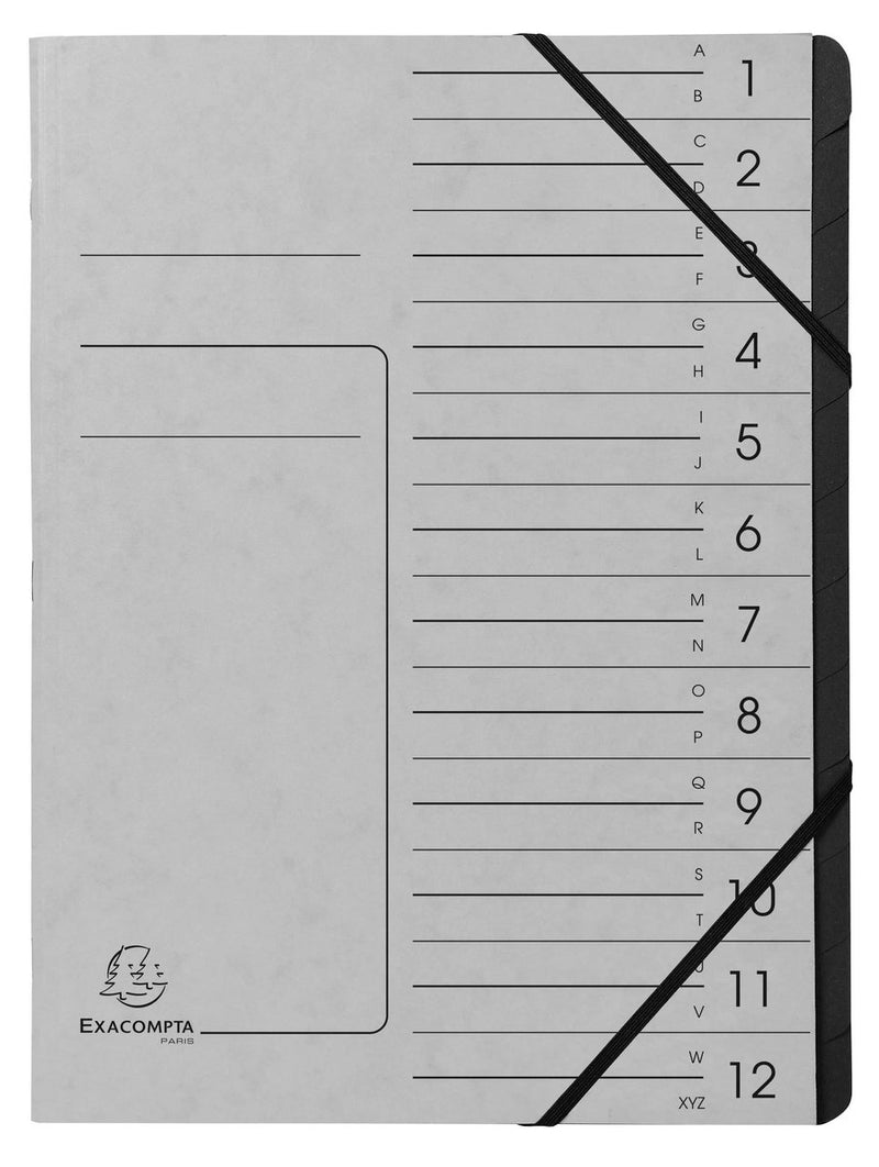 Exacompta 541211e, Projektmappe, A4, Karton, grau, 355 g m², Gummiband
