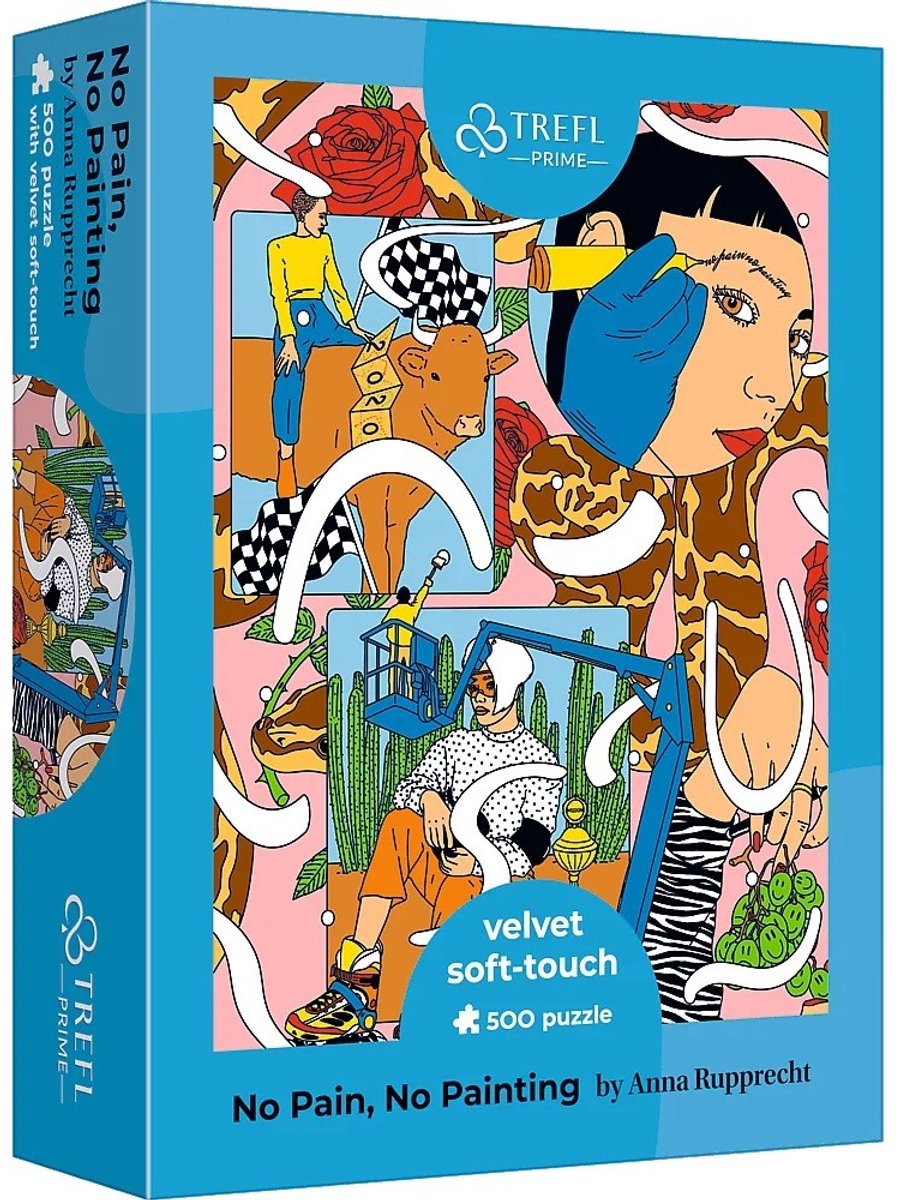 Trefl Velvet Soft Touch-Serie – 500-teiliges Puzzle – kein Schmerz, kein Malen – modernistische Farbe – inklusive A4-Poster