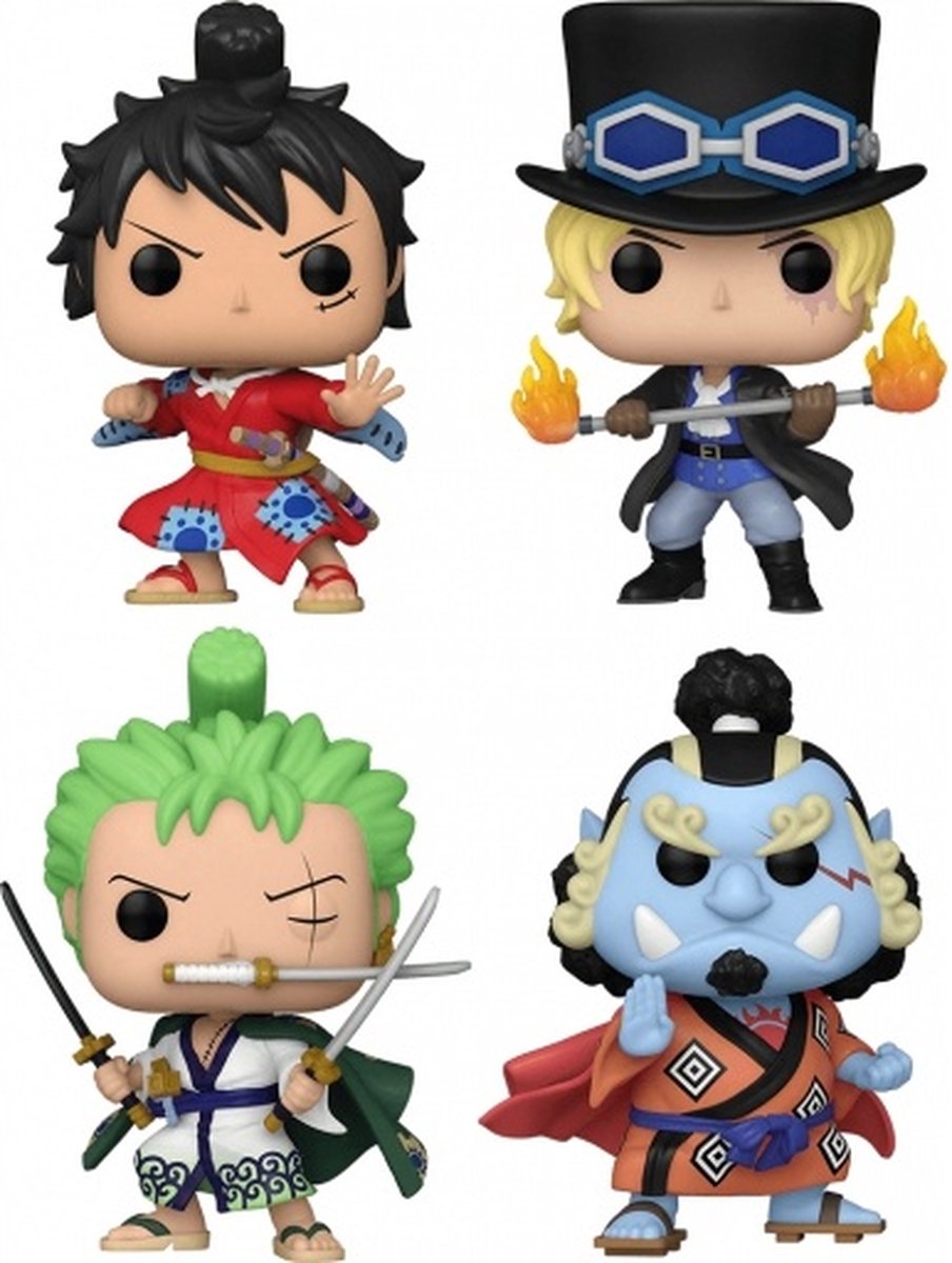 Funko-Pop! 4er-Pack: Animation: One Piece – Luffytaro Sabo Roronoa Zoro Jinbe (leuchtet im Dunkeln) (exklusiv bei Gamestop)