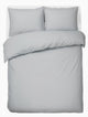 Stille. Living Hush Living Bettbezug Perkal – 100 % Baumwolle – 200 tc – extra frisch und kühl – stark und langlebig – 240 x 220 + 20 cm – 2 x 60 x 70 cm Kissenbezüge – mit Befestigungsschlaufen – hellgrau