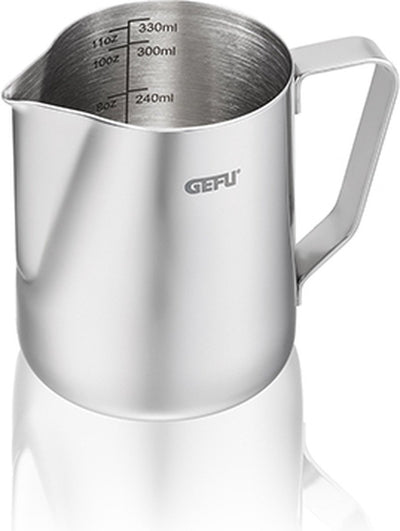 Gefu Barista-Aufschäumbecher – 350 ml – Edelstahl-Milchkännchen für Latte Art