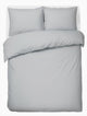 Stille. Living Hush Living Bettbezug – 100 % Baumwolle – 144 tc – flexibel und atmungsaktiv – 200 x 220 + 20 cm – 2 x 60 x 70 cm Kissenbezüge – mit Befestigungsschlaufen – hellgrau