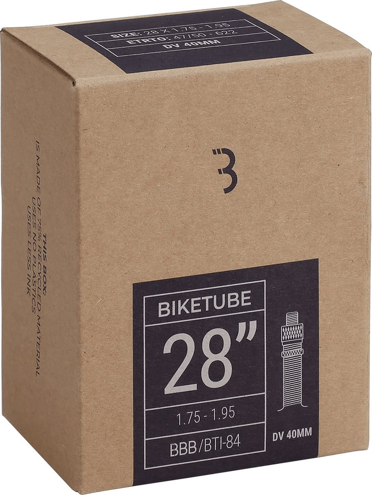 BBB Cycling - Schlauch Citybike 28 Zoll - Dunlop-Ventil 40 mm - passend für Reifengröße: 47 50-622 - Fahrradreifen Biketube - BTI-84
