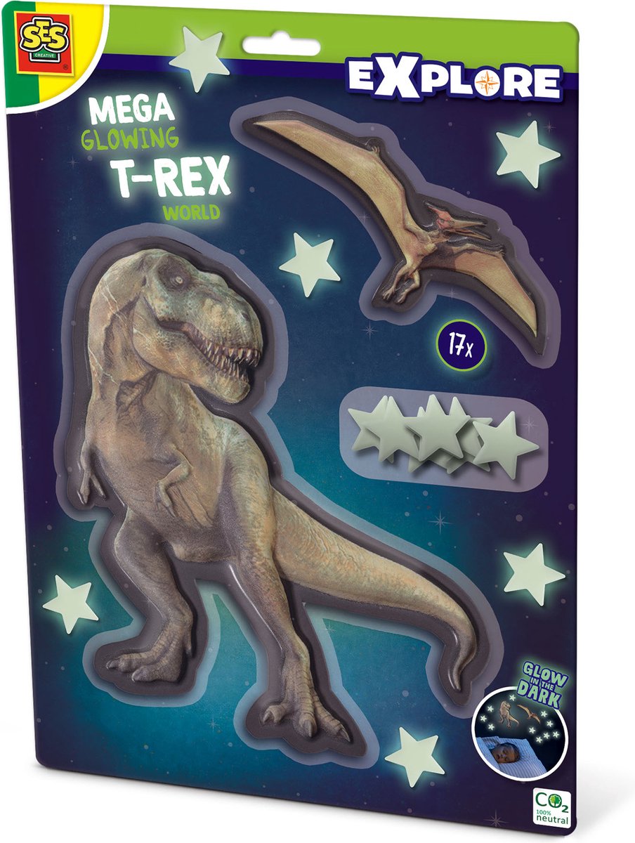 SES Mega leuchtet T-Rex World Wandaufkleber