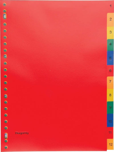 Pergamie-Registerblätter, ft A4, 23-Loch-Perforation, PP, verschiedene Farben, Set 1-12