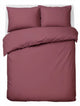 Stille. Living Hush Living Bettbezug – 100 % Baumwolle – 144 tc – flexibel und atmungsaktiv – 200 x 220 + 20 cm – 2 x 60 x 70 cm Kissenbezüge – mit Befestigungsschlaufen – Bordeaux