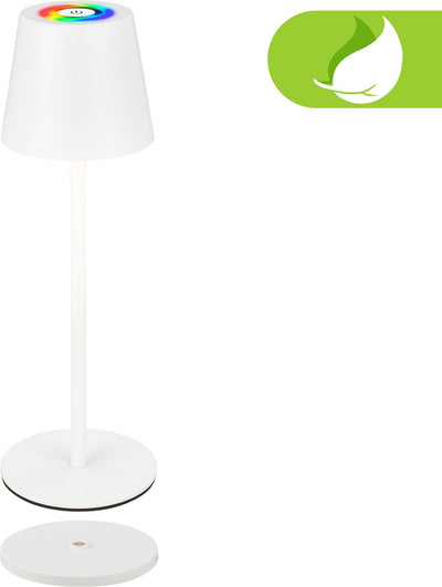 Briloner cilano – wiederaufladbare RGBW-Tischleuchte – kabellose Lampe – dimmbar – für draußen und drinnen – mit Ladestation – 36 x ø10,5 cm – weiß