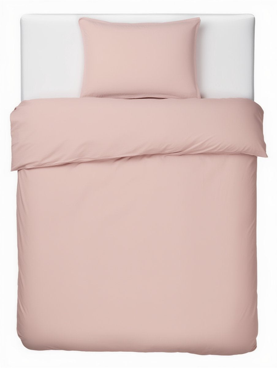 Stille. Living Hush Living Bettbezug Perkal – 100 % Baumwolle – 200 tc – extra frisch und kühl – robust und langlebig – 140 x 220 + 20 cm – Kissenbezug 60 x 70 cm – mit Befestigungsschlaufen – Altrosa