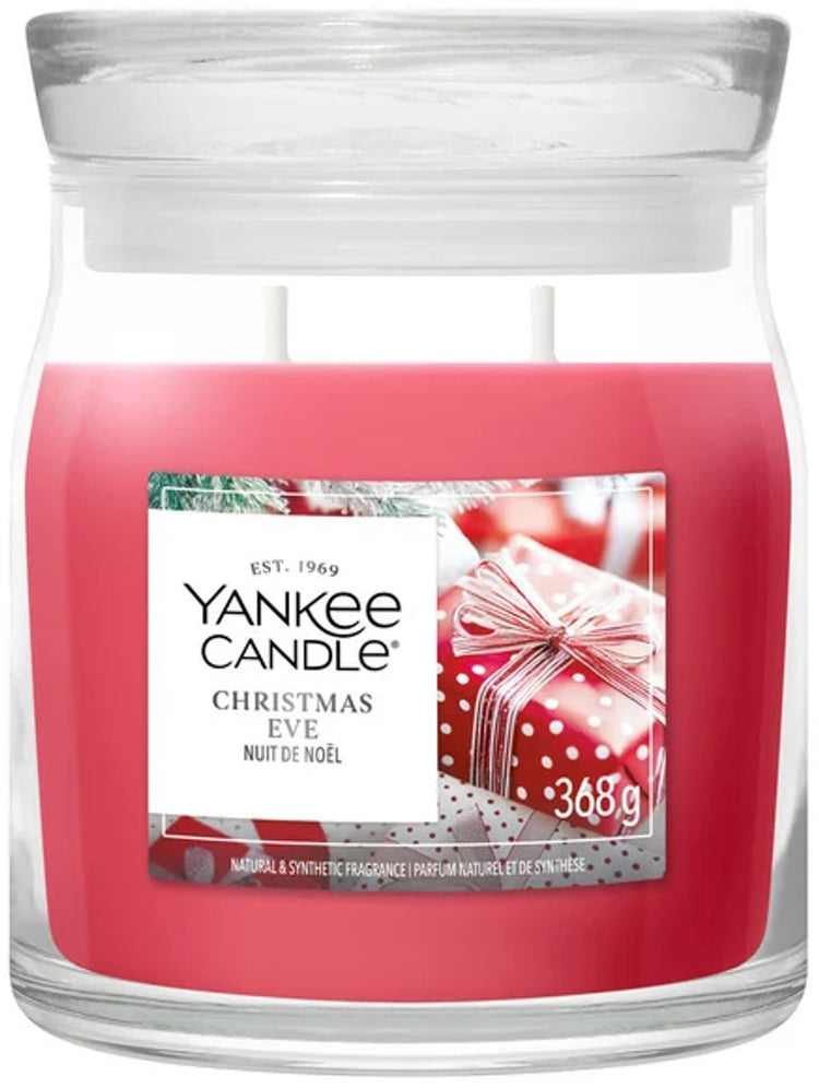 Yankee Candle – Mittlere Duftkerze für Heiligabend – 50 Brennstunden – 2 Dochte
