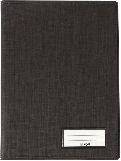Sigel Schreibmappe – Größe A5 – mit Stiftfach, Einsteckfach und Blockhalter – anthrazit – si-ef515