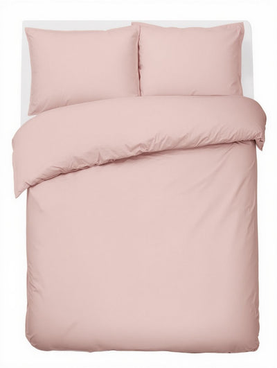 Stille. Living Hush Living Bettbezug Perkal – 100 % Baumwolle – 200 tc – extra frisch und kühl – stark und langlebig – 240 x 220 + 20 cm – 2 x 60 x 70 cm Kissenbezüge – mit Befestigungsschlaufen – Altrosa