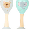 Kleiner Fuß Holz Baby Rassel Maracas Dier, 2 Set von 2