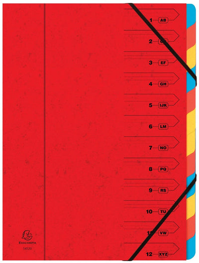 Exacompta Sortiermappe 12-teilig | rot