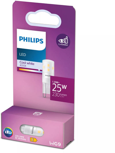 Philips LED-Energiesparkapsel transparent – 25 W – G9 – kaltweißes Licht – Energiekosten sparen