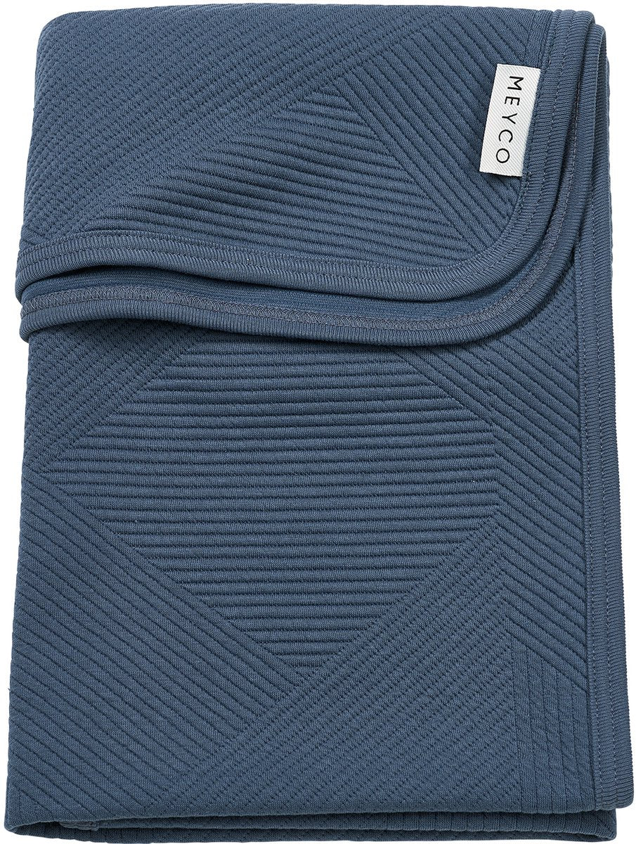 Meyco Baby-Jacquard-Kinderbettdecke – Indigo – 75 x 100 cm – 0,5 Tog