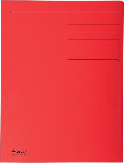 Exacompta 50x Forever® bedruckte Mappe mit 3 Klappen – 280 gm2 – 24 x 32 cm für A4 – Rot – 448003e