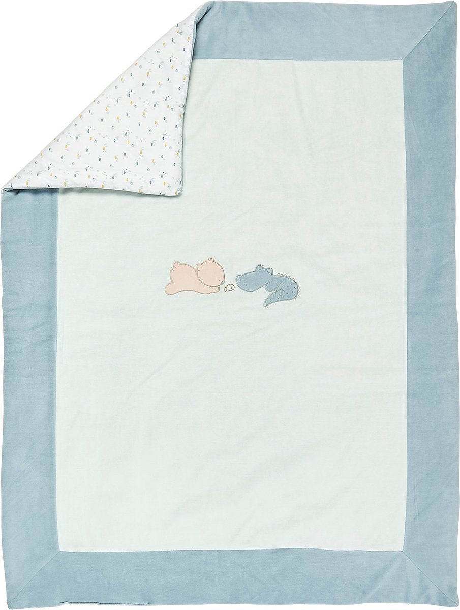 Nattou Babydecke 135 x 100 cm – Romeo, Jules und Sally – Marmorgrün