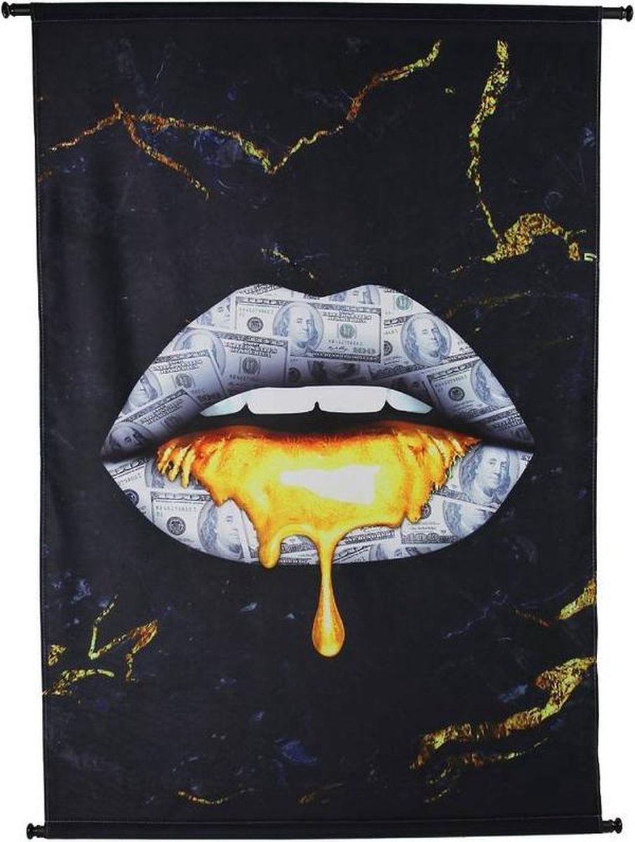 Hd Collection Wandtuch Dollar schwarz 105x3x136cm