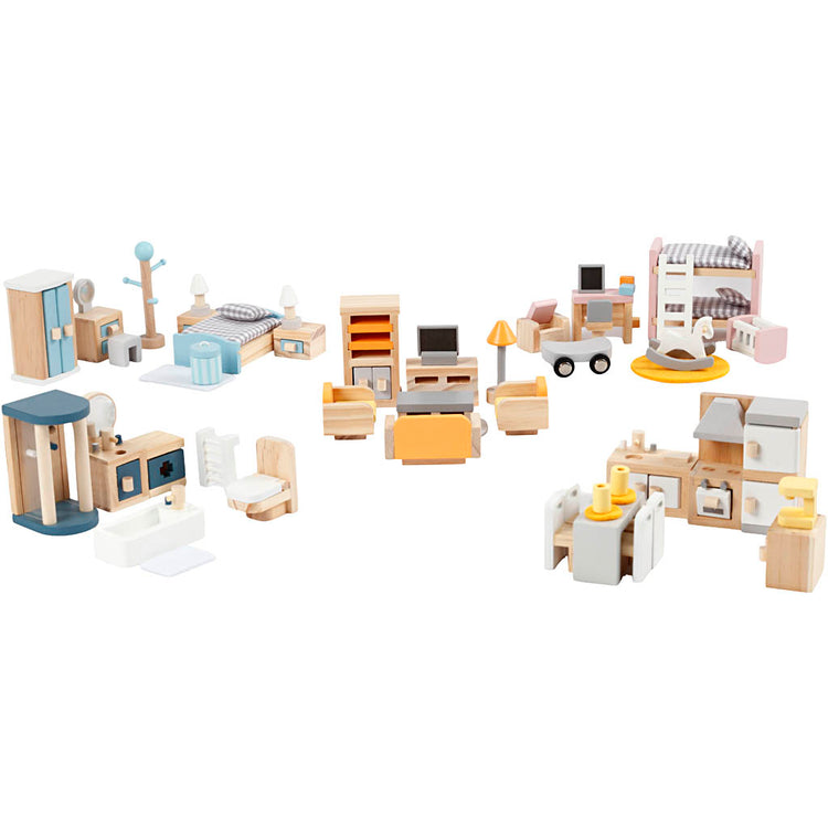 Viga Möbel für Dollhouse, dumm 2x2x7,5 cm, 40 Teile 1 Set