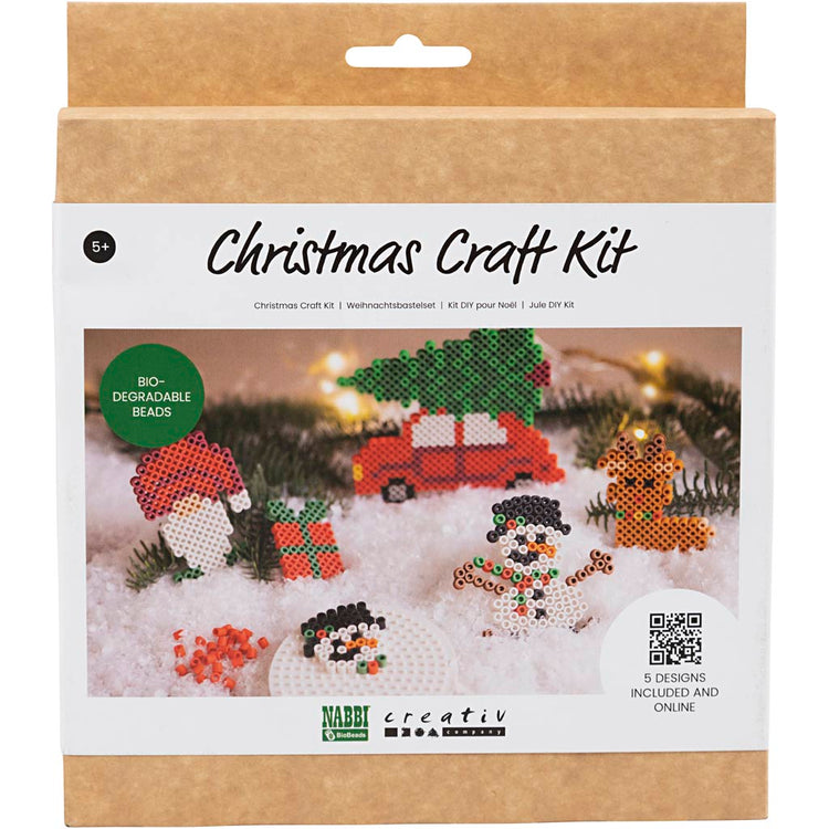 Nabbi Hobby-Set Bioperlen, Weihnachtsauto, Rentier, Schneemann, Elf und Geschenk, 1 Box