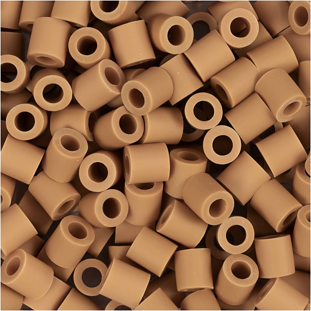 Nabbi-Bioperlen von , Größe 5x5 mm, Lochgröße 2,5 mm, mittel, Karamell, 1000 Stück 1 Box