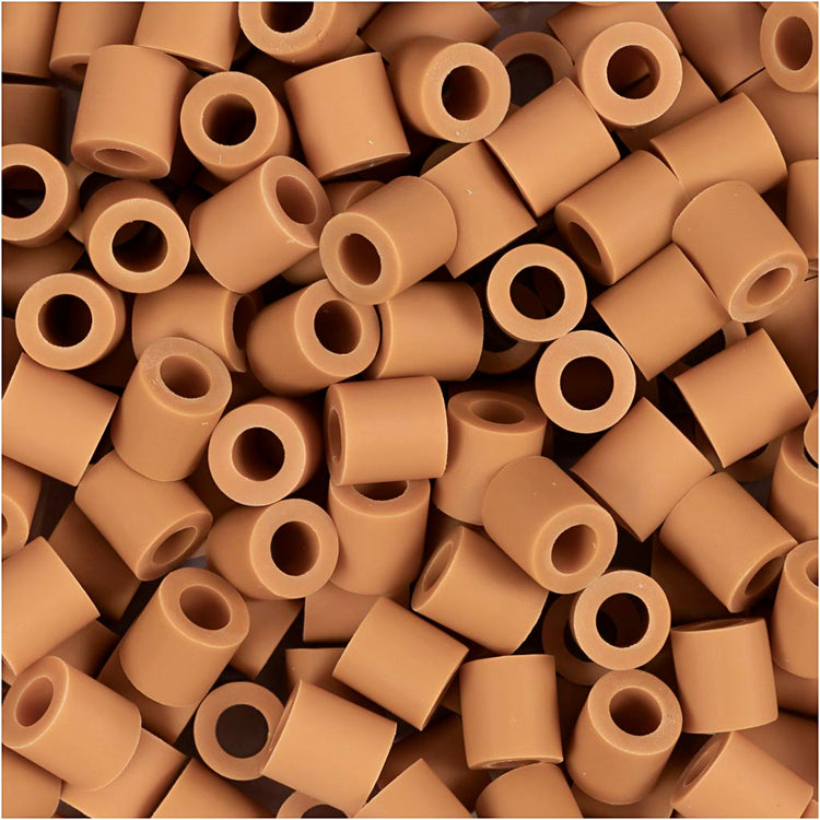 Nabbi-Bioperlen von , Größe 5x5 mm, Lochgröße 2,5 mm, mittel, Karamell, 1000 Stück 1 Box