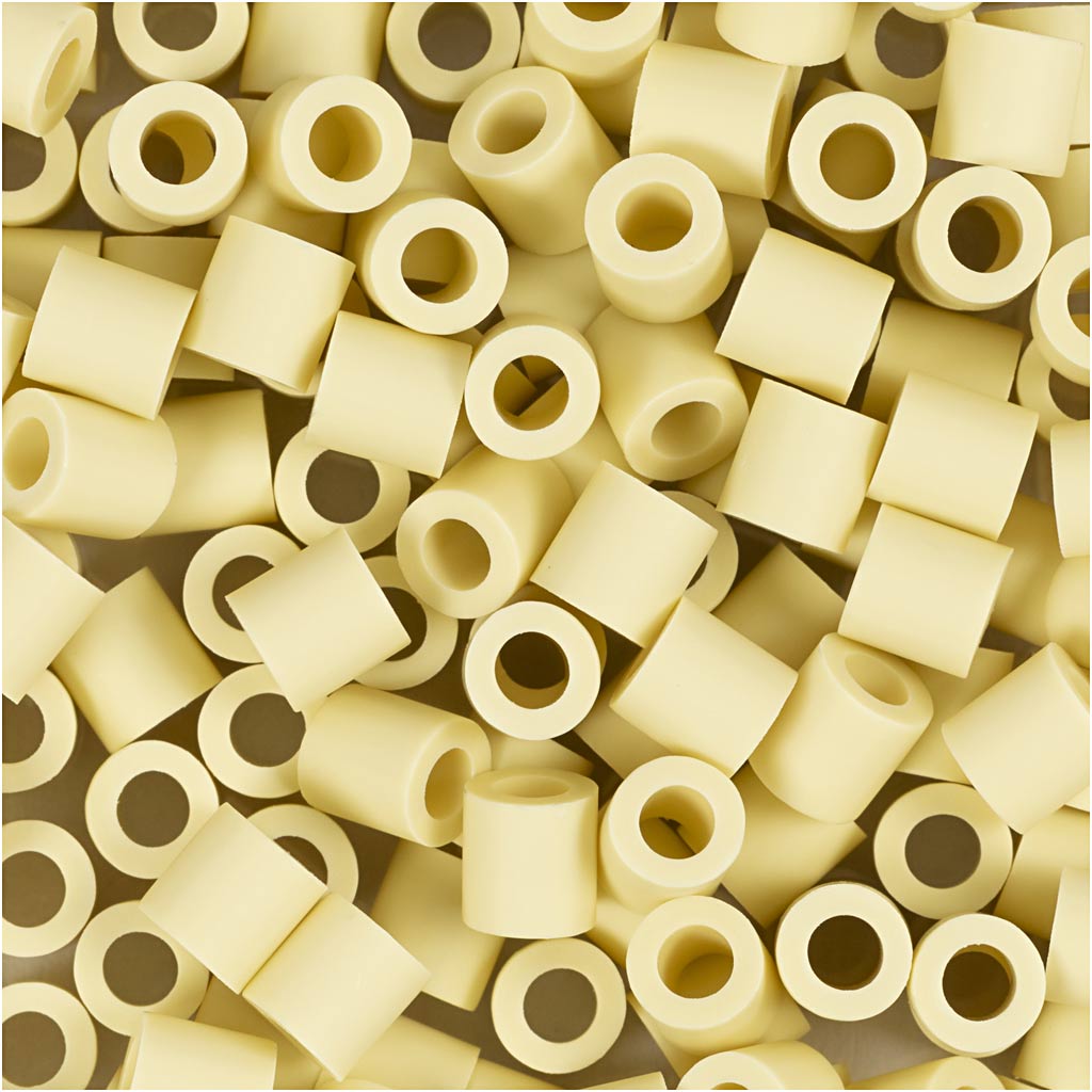 Nabbi-Bioperlen von , Größe 5x5 mm, Lochgröße 2,5 mm, mittel, hellgelb, 1000 Stück 1 Box