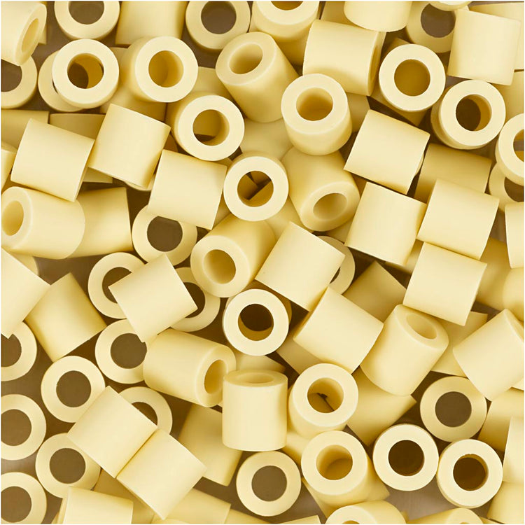 Nabbi-Bioperlen von , Größe 5x5 mm, Lochgröße 2,5 mm, mittel, hellgelb, 1000 Stück 1 Box