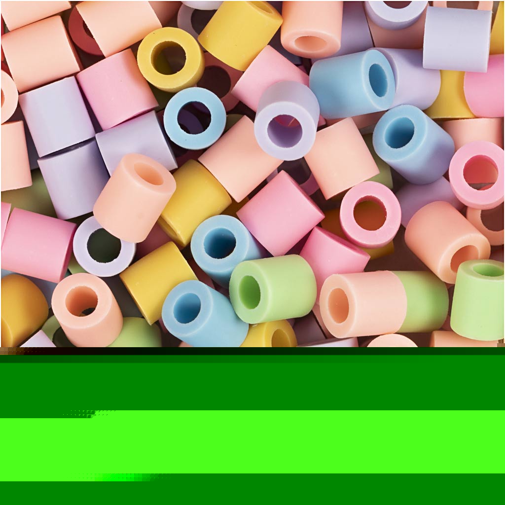 Nabbi-Bioperlen von , Größe 5x5 mm, Lochgröße 2,5 mm, mittel, Pastellfarben, 1000 Stück 1 Box