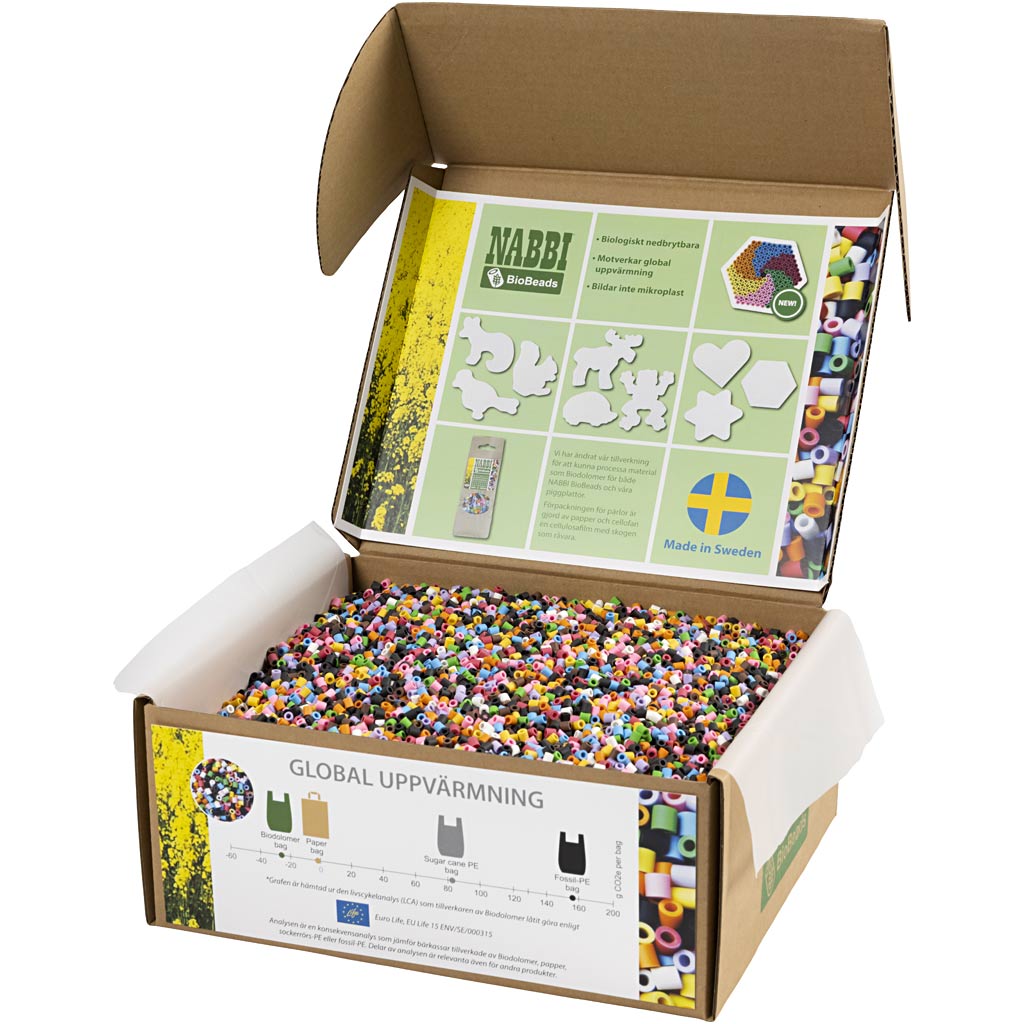 Creativ Company Nabbi Biobeads mit Standardfarben – 55000 Stück.