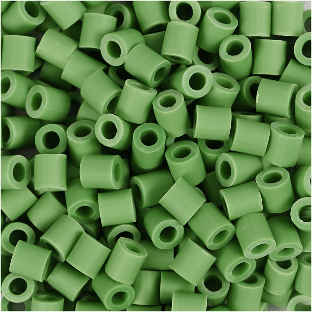 Nabbi-Bioperlen von , Größe 5x5 mm, Lochgröße 2,5 mm, mittel, grün, 1000 Stück 1 Box