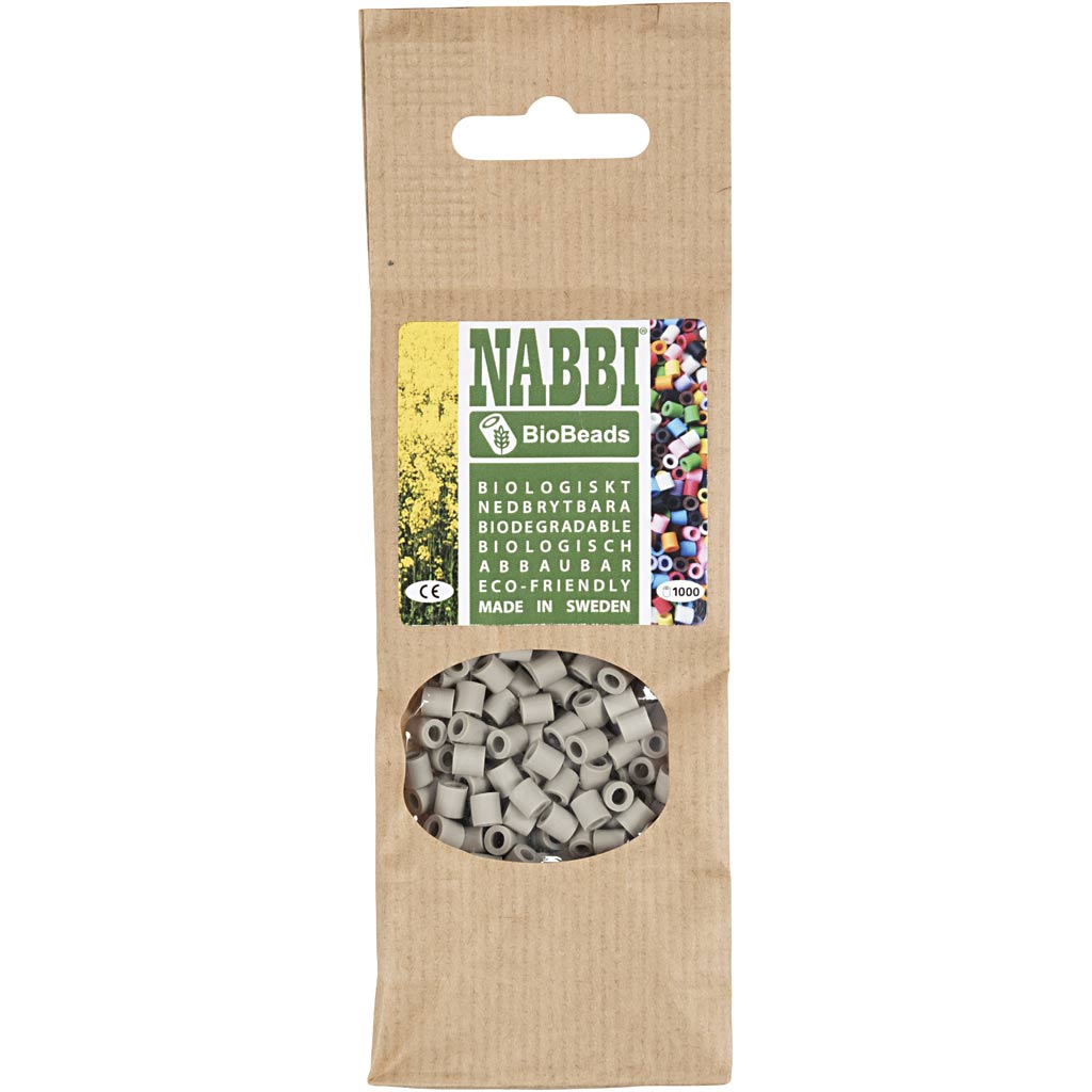 Creativ Company Nabbi Biobeads 5x5mm grau - 1000 Stk.
