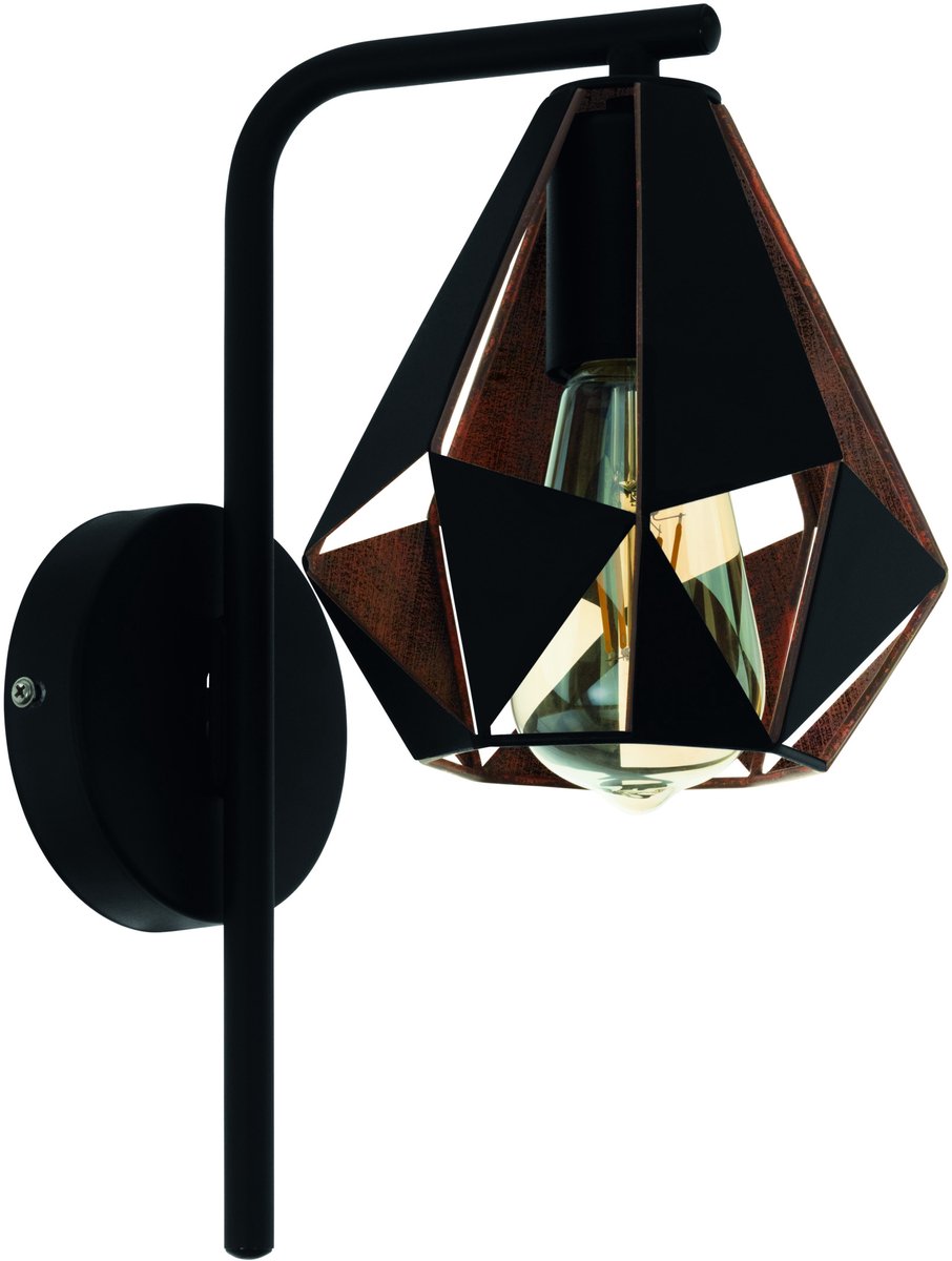 Eglo Carlton 4 Wandleuchte – E27 – 31,5 cm – schwarzes Kupfer