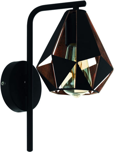 Eglo Carlton 4 Wandleuchte – E27 – 31,5 cm – schwarzes Kupfer