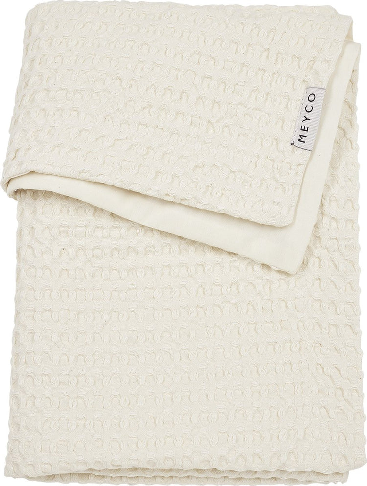 Meyco Baby-Waffel-Baumwoll-Kinderbettdecke – Natur – 75 x 100 cm – 1,0 Tog