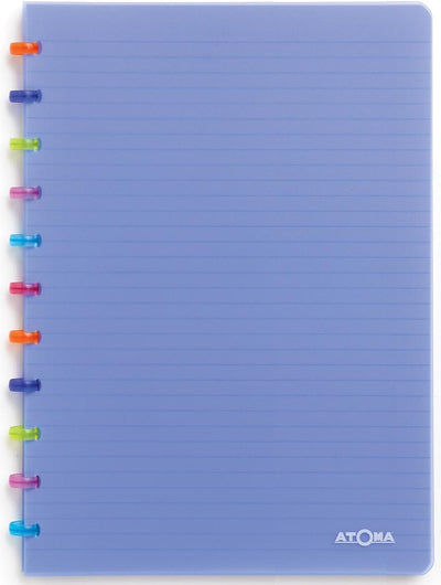 Atoma atome Tutti-Frutti-Heft - A4 - 144 Seiten - liniertes Papier - transparent blau