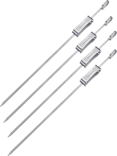 Westmark Grillspieße 42 cm – ideal zum Zubereiten von Schaschlik oder anderen Grillspießen, inkl. Schieber - Edelstahl, 4 Stück
