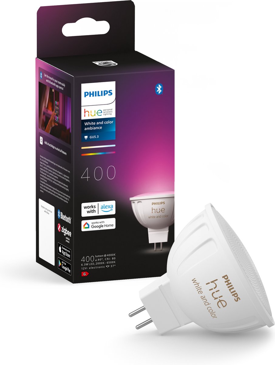 Philips Hue Spot – weißes und farbiges Licht – 1 Packung – Mr16