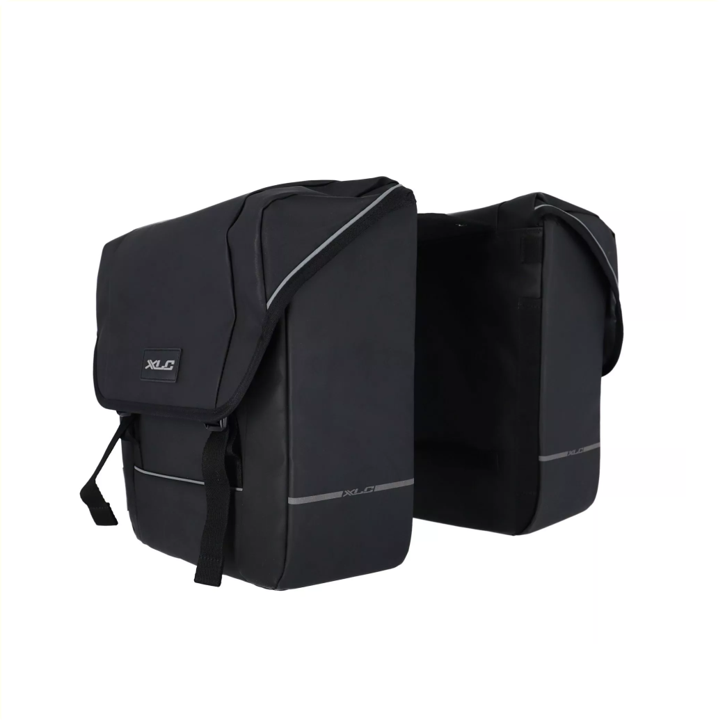 XLC 5: 1 Doppelfahrradbeutel, 35L -Gehalt, schwarz. 35x30x12cm