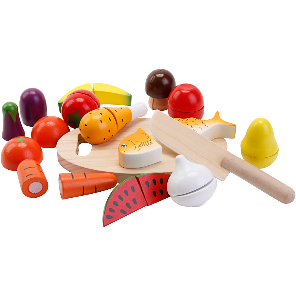 Viga Schneide-Lebensmittel-Spielset, 26 Teile 1 Set