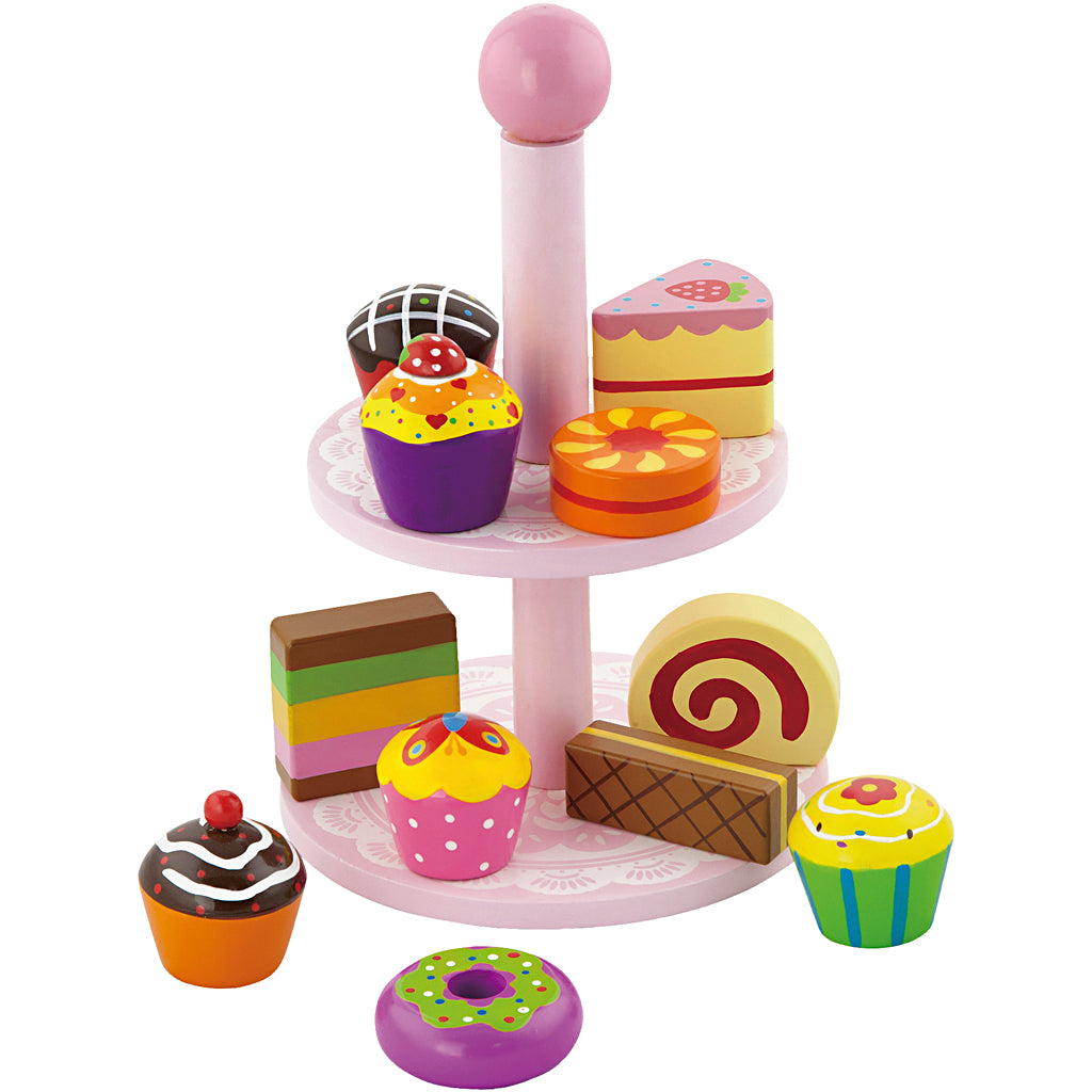 Viga Cupcakes mit Tortenständer, Größe 25,5 cm, 1 Set