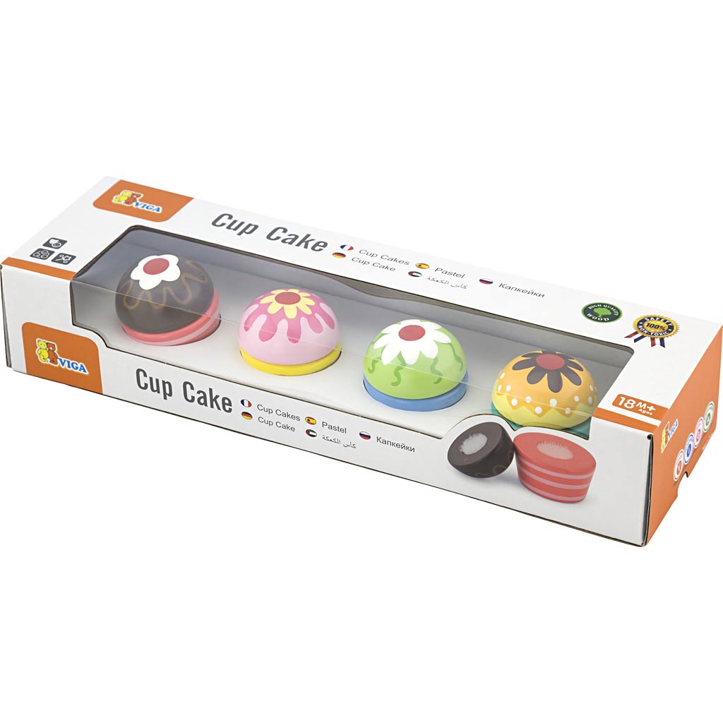 Viga Cupcakes, Größe 4x5,5 cm, 4 Teile 1 Box