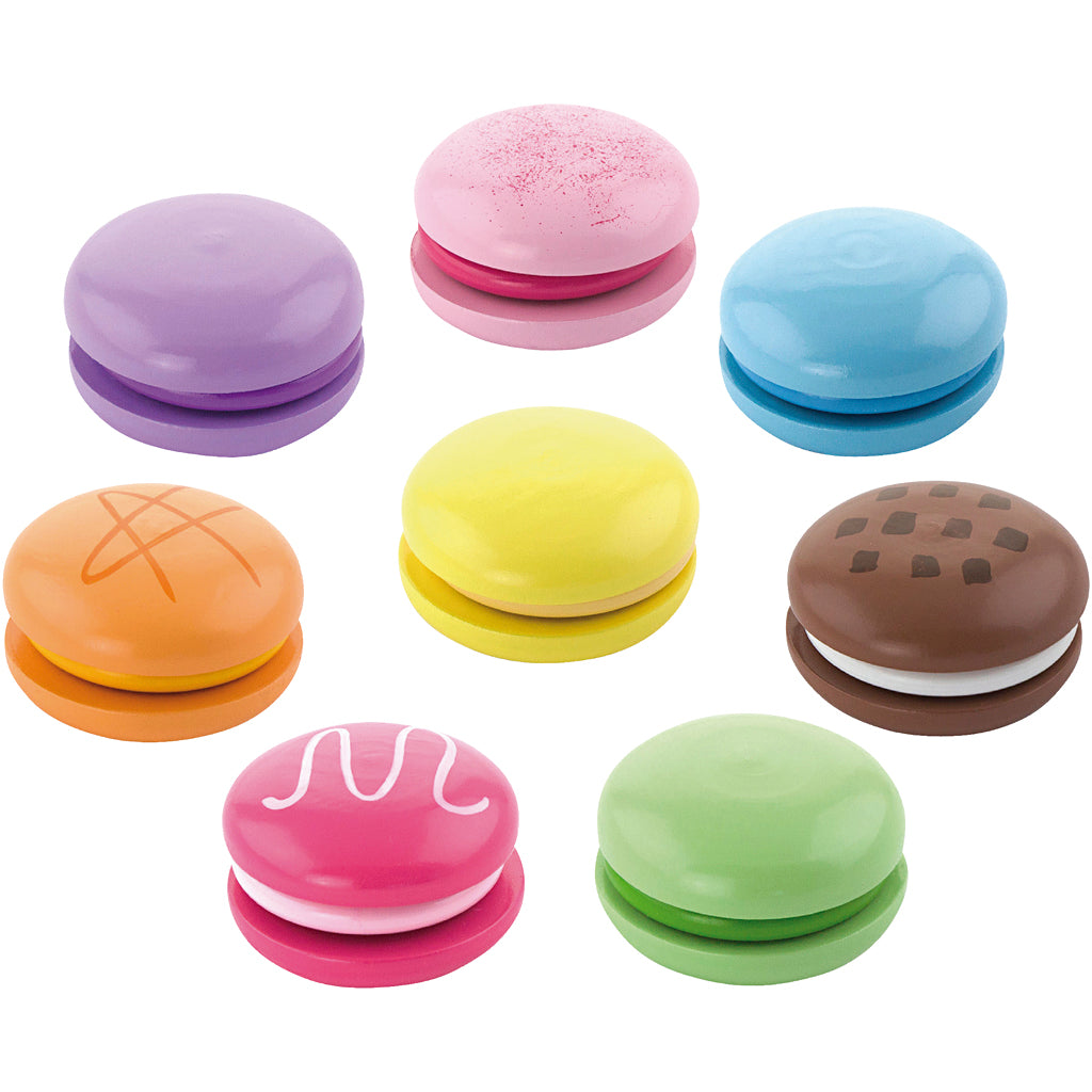 Viga Macarons aus Holz, Größe 4,5 cm, 8 Stück, 1 Box