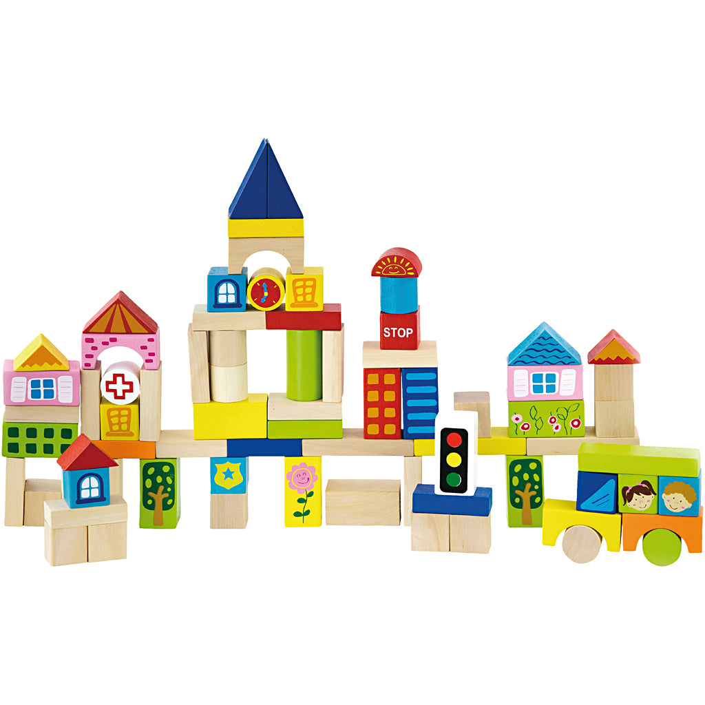 Viga Holzklötze, Größe 3 cm, 75 Teile 1 Set