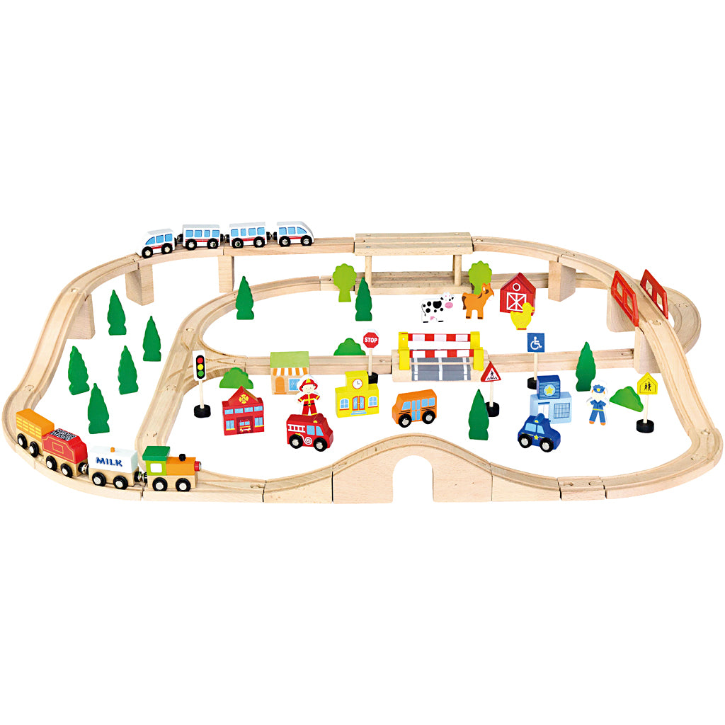Viga Eisenbahn und Stadt, 90 Teile 1 Satz