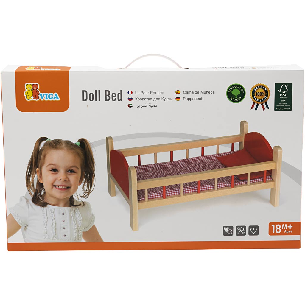 Viga Puppenbett, Maße 56x31x23 cm, 1 Stück