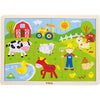 Viga Holzpuzzle, Bauernhoftiere, Größe 30x22,5 cm, 24 Teile, 1 Stück